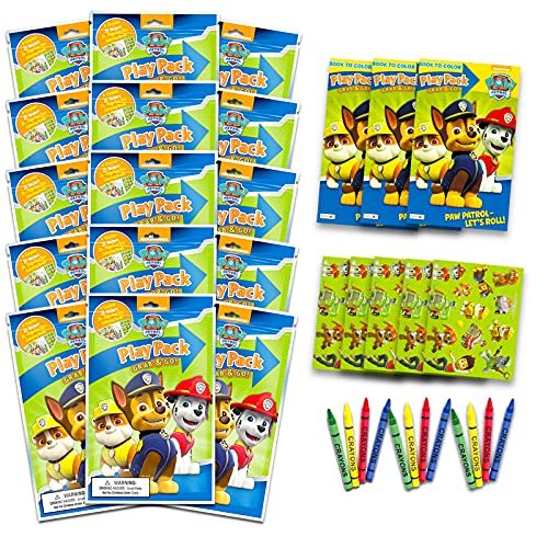 Bendon set of kids play packs fun party favors coloring book crayons stickers nickelodeon paw patrol