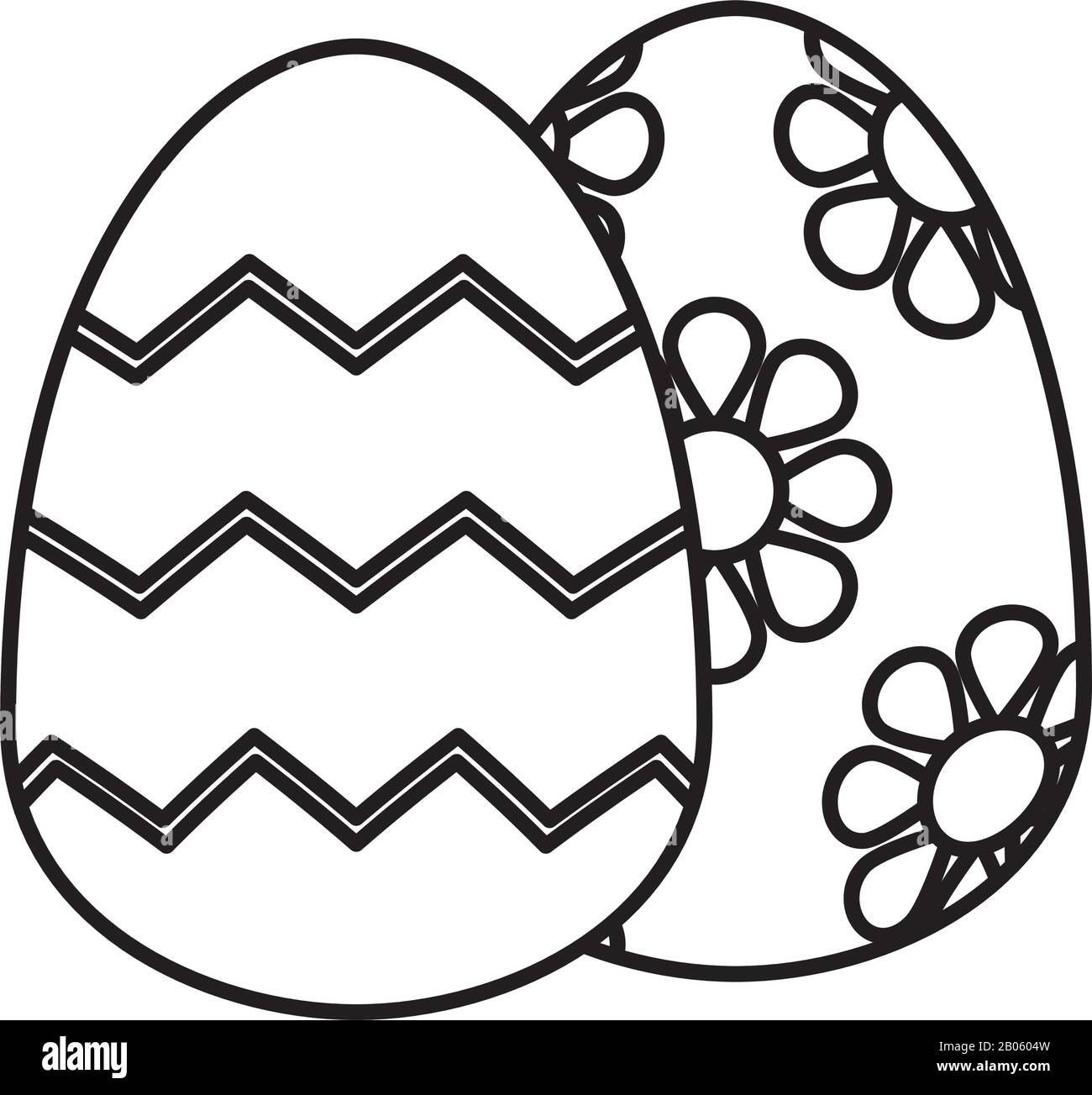 Traditional painted easter egg black and white stock photos images