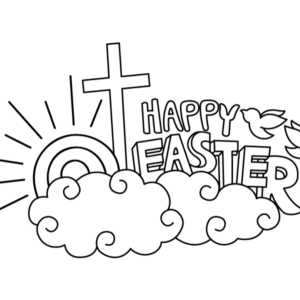 Easter cross coloring pages printable for free download
