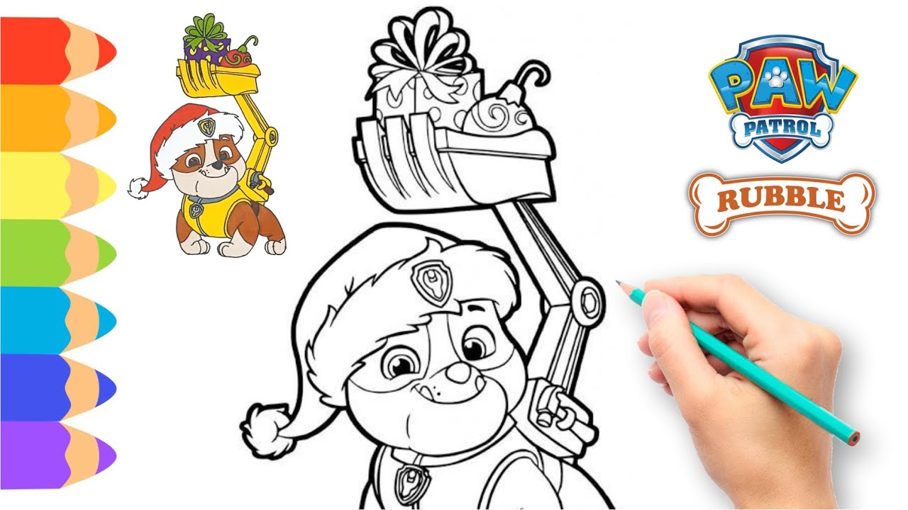 Drawing paw patrol rubble ð paw patrol drawing easy step by step