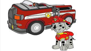 Coloring paw patrol marshall fire truck ââââªâªâª coloring pages