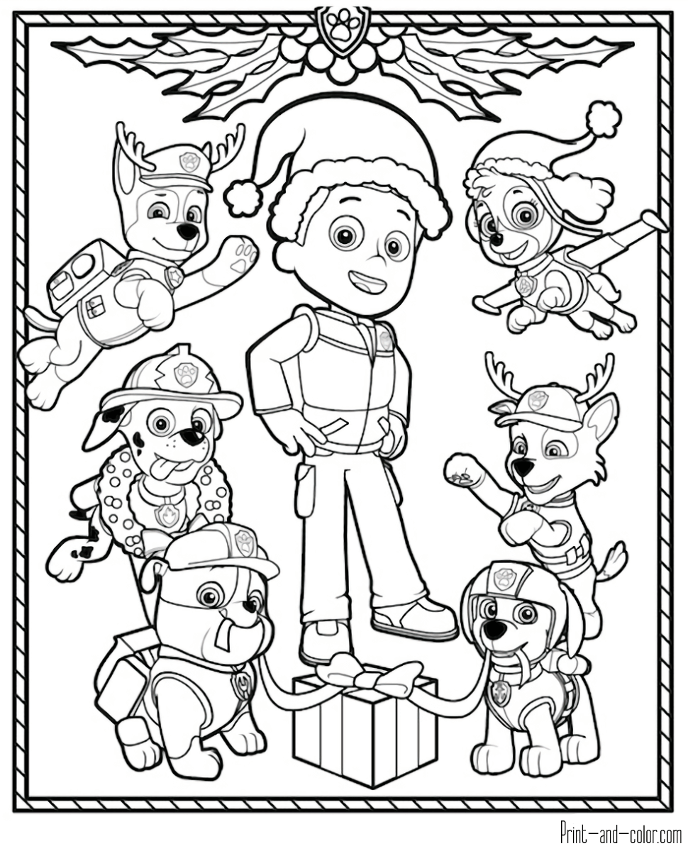 Paw patrol coloring pages print and color