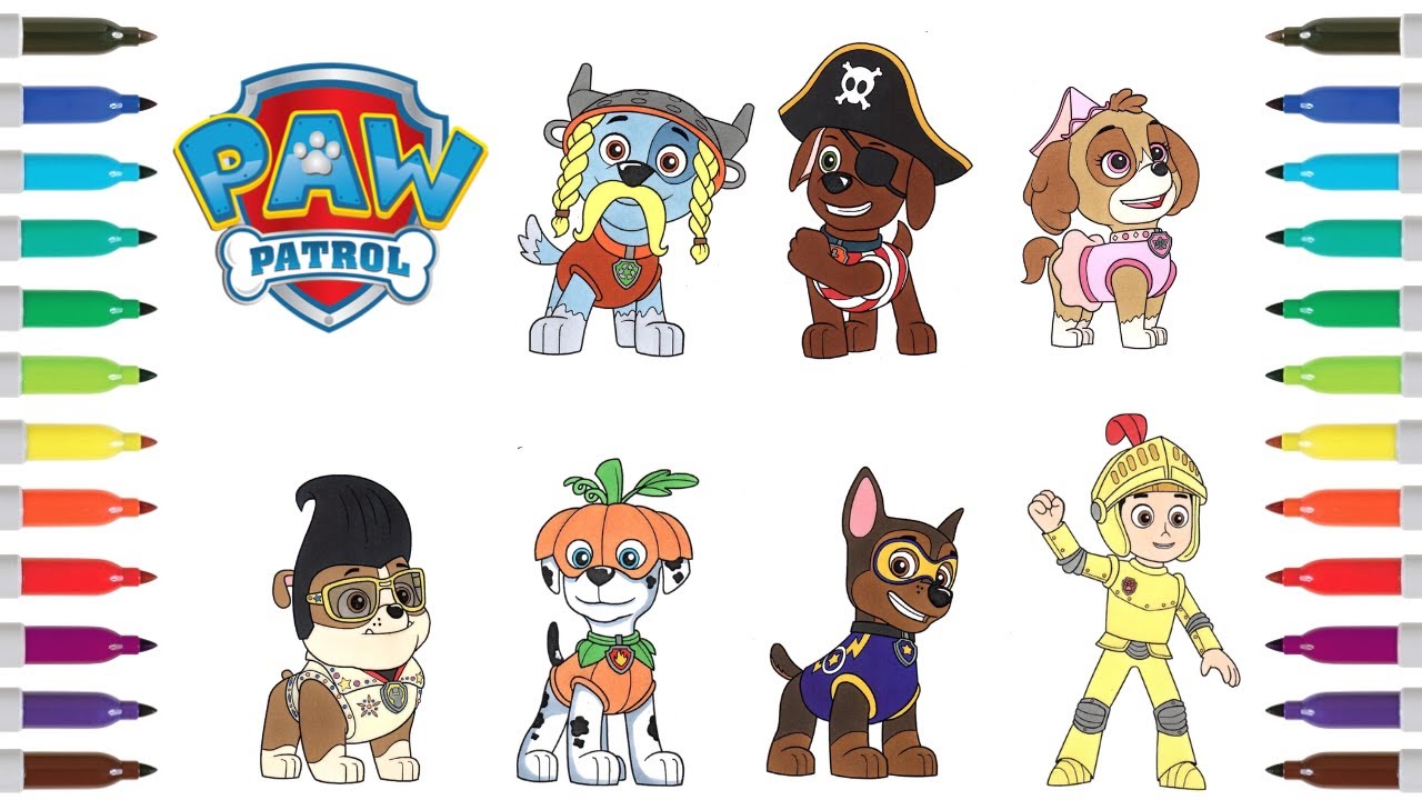 Paw patrol halloween coloring copilation elektronoia