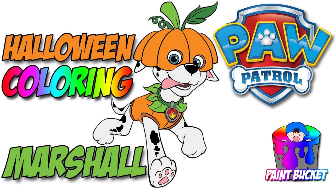 Paw patrol halloween marshall coloring book
