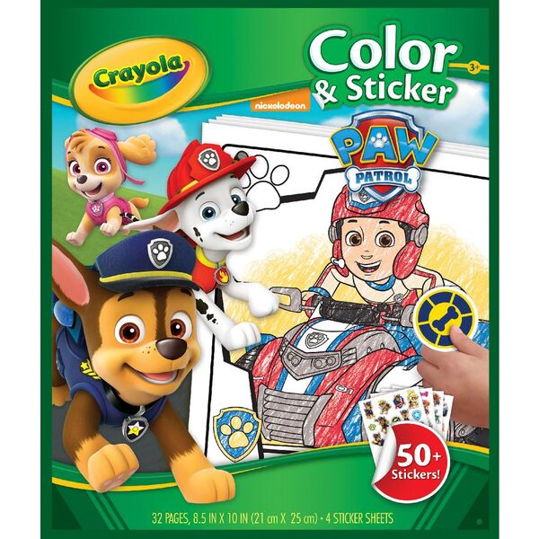 Crayola color n sticker book paw patrol theme