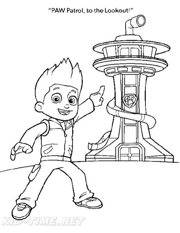 Ryder paw patrol coloring book page