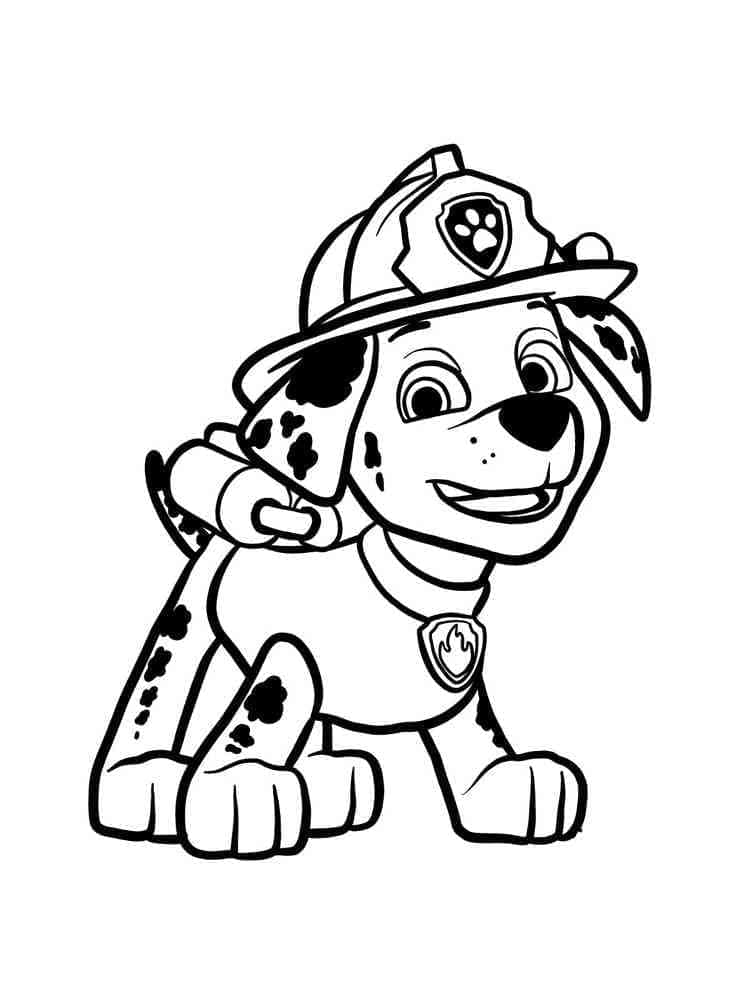 Cute marshall paw patrol coloring page