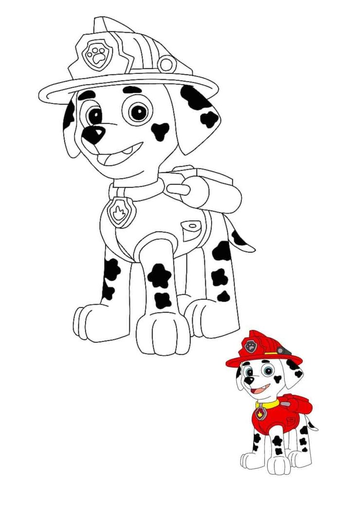Paw patrol marshall coloring pages