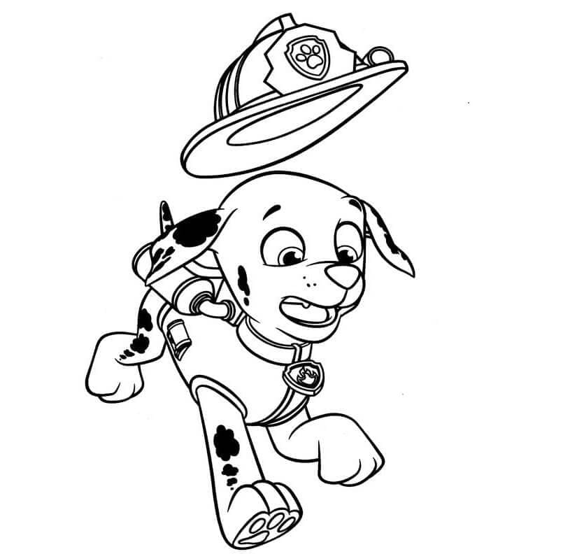 Hilarious marshall paw patrol coloring page