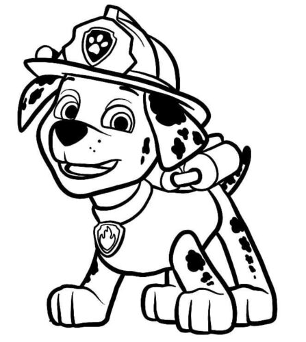 Marshall paw patrol coloring page for kids