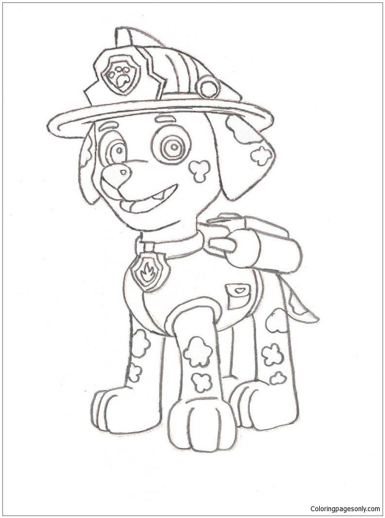 Marshall paw patrol coloring pages printable for free download