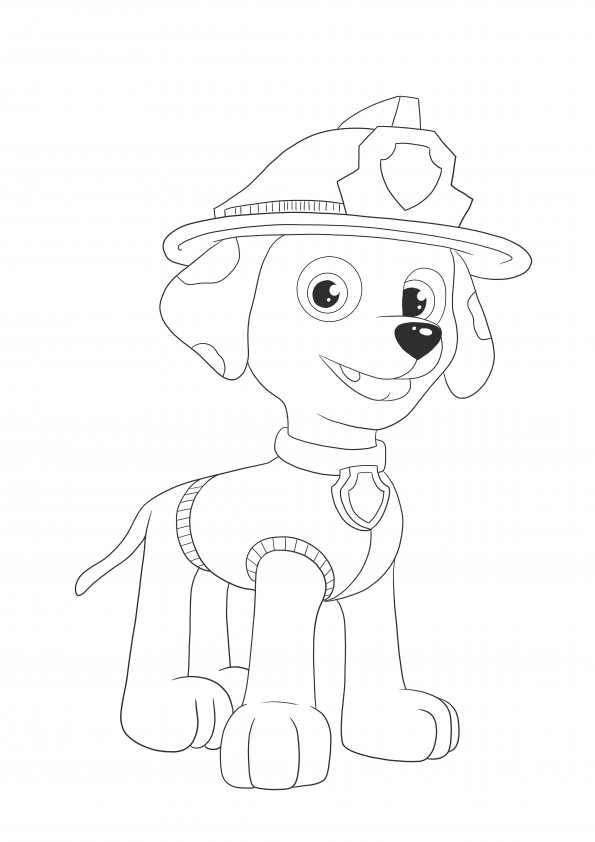 Marshall from paw patrol freebie to color for kids of all ages