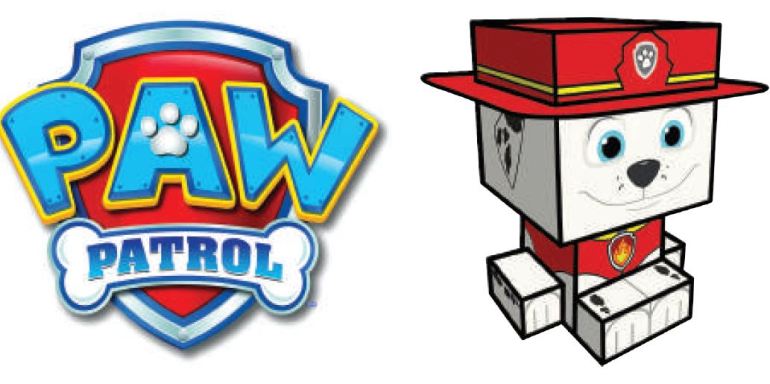 Cubeecraft paper craft of marshall from the paw patrol â