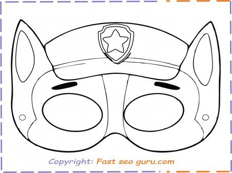 Print out paw patrol chase mask