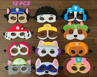Paws printable coloring masks dog masks printable masks color mask dalmation mask dog costume dog party cartoon mask kids costume