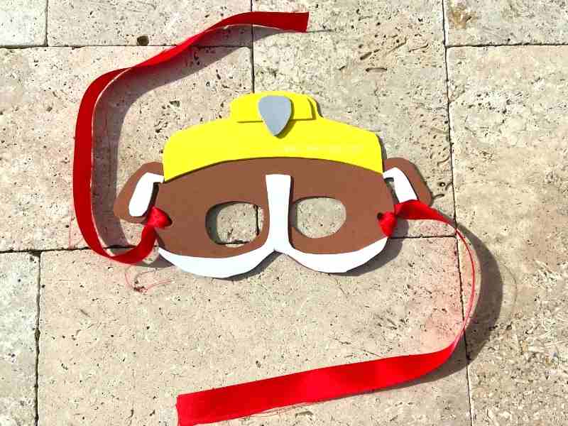 Diy paw patrol rubble mask and celebrate paw patrol rubble on the double new dvd