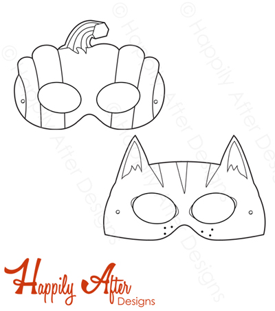 Halloween printable coloring masks â happily after designs