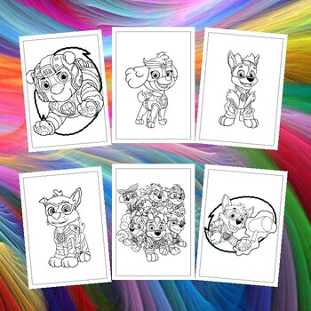Join the adventure with printable mighty pups coloring pages collection for kids