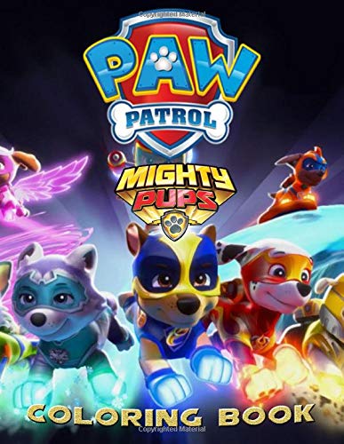 Paw patrol mighty pups coloring book amazing coloring book for kids by special craft
