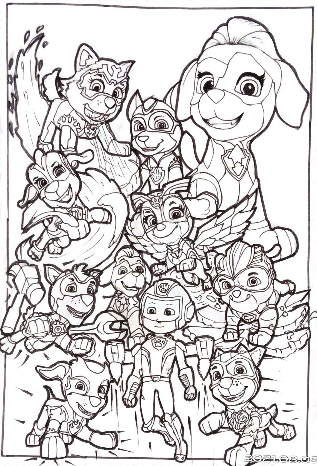 Paw patrol mighty pups printable colouring page paw patrol coloring printable coloring pages paw