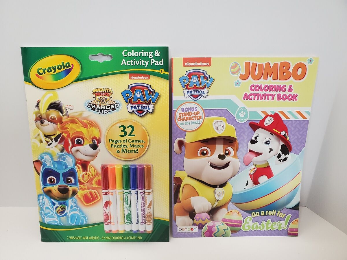 Crayola paw patrol mighty pups coloring activity pad jumbo activity book