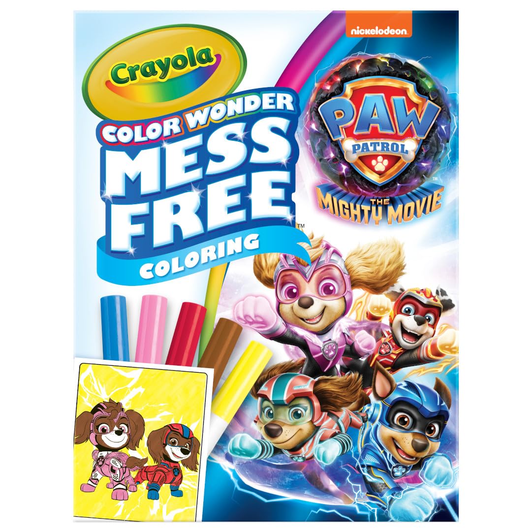 Crayola color wonder paw patrol mighty movie coloring set pcs color wonder pages mess free markers toddler coloring toys games