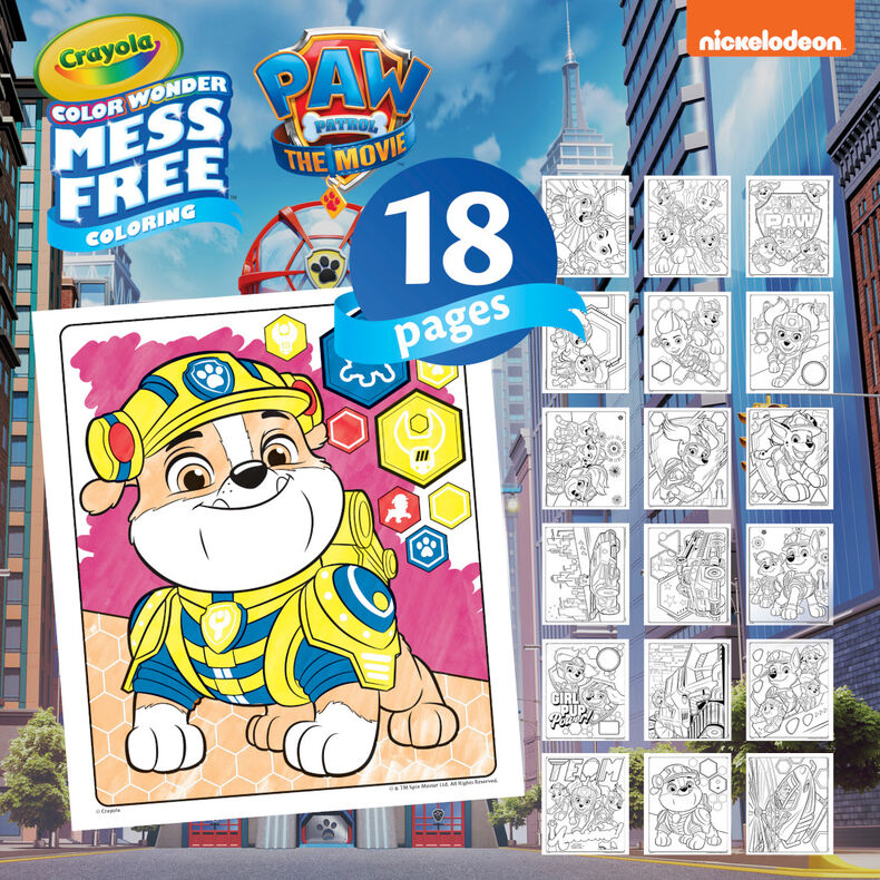 Branded color wonder mess free paw patrol movie coloring pages markers