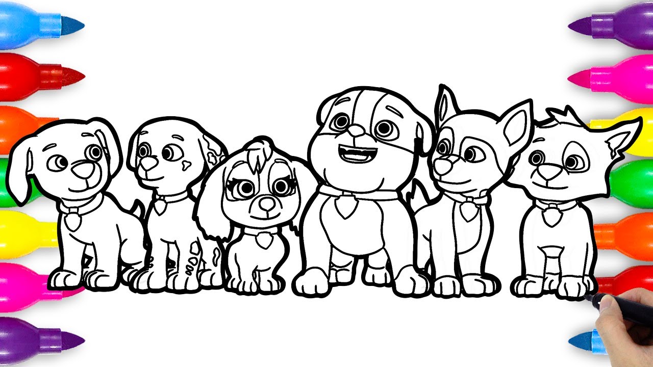 Paw patrol the mighty movie coloring book pages