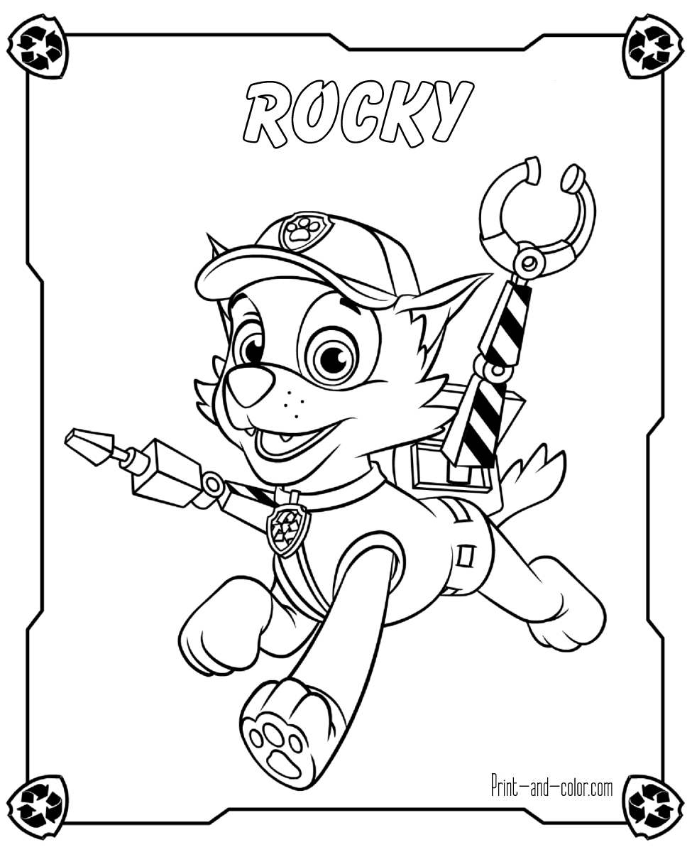 Paw patrol coloring pages print and color