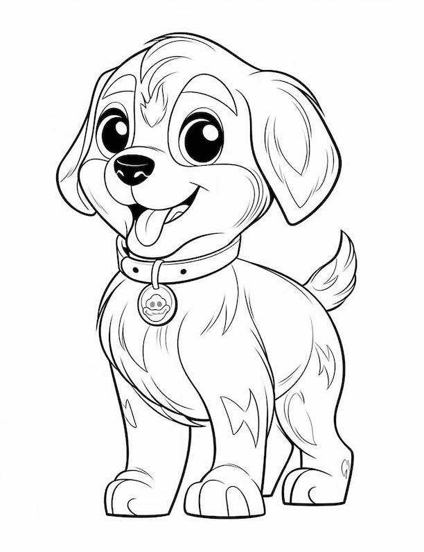 Dog coloring pages for kids and adults