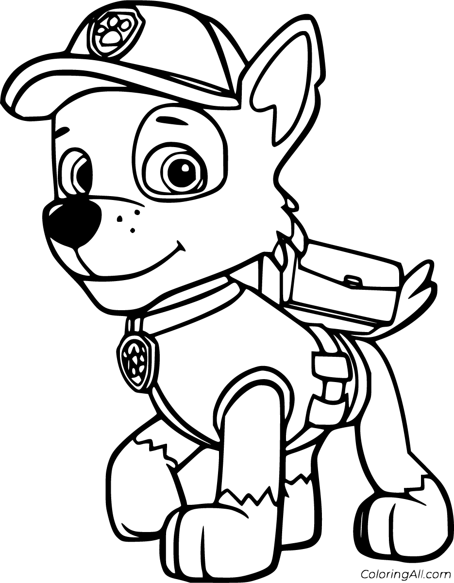 Rocky paw patrol coloring pages