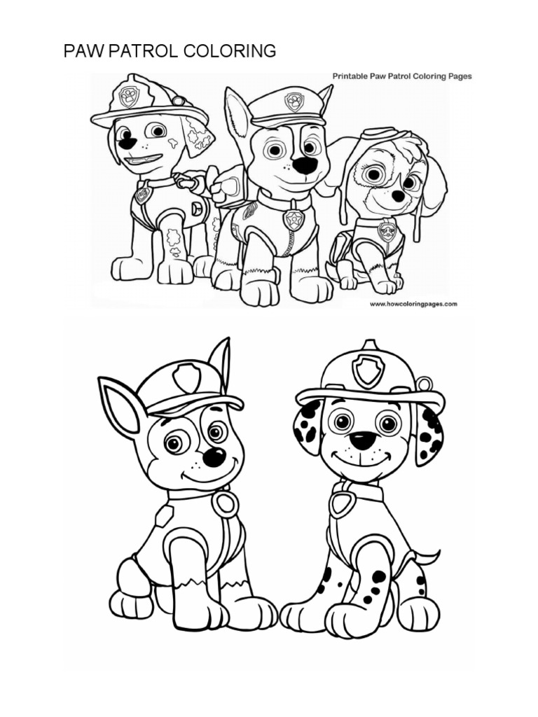 Paw patrol coloring book for kids pdf