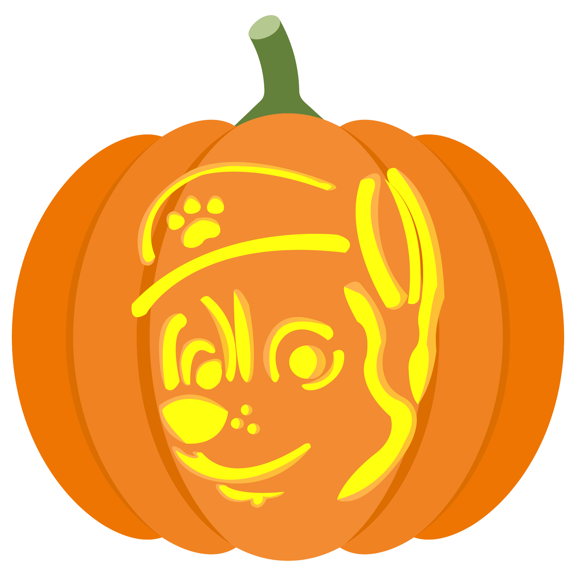 Chase from paw patrol pumpkin stencil free printable papercraft templates