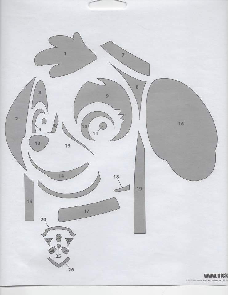 Paw patrol skye pumpkin stencil
