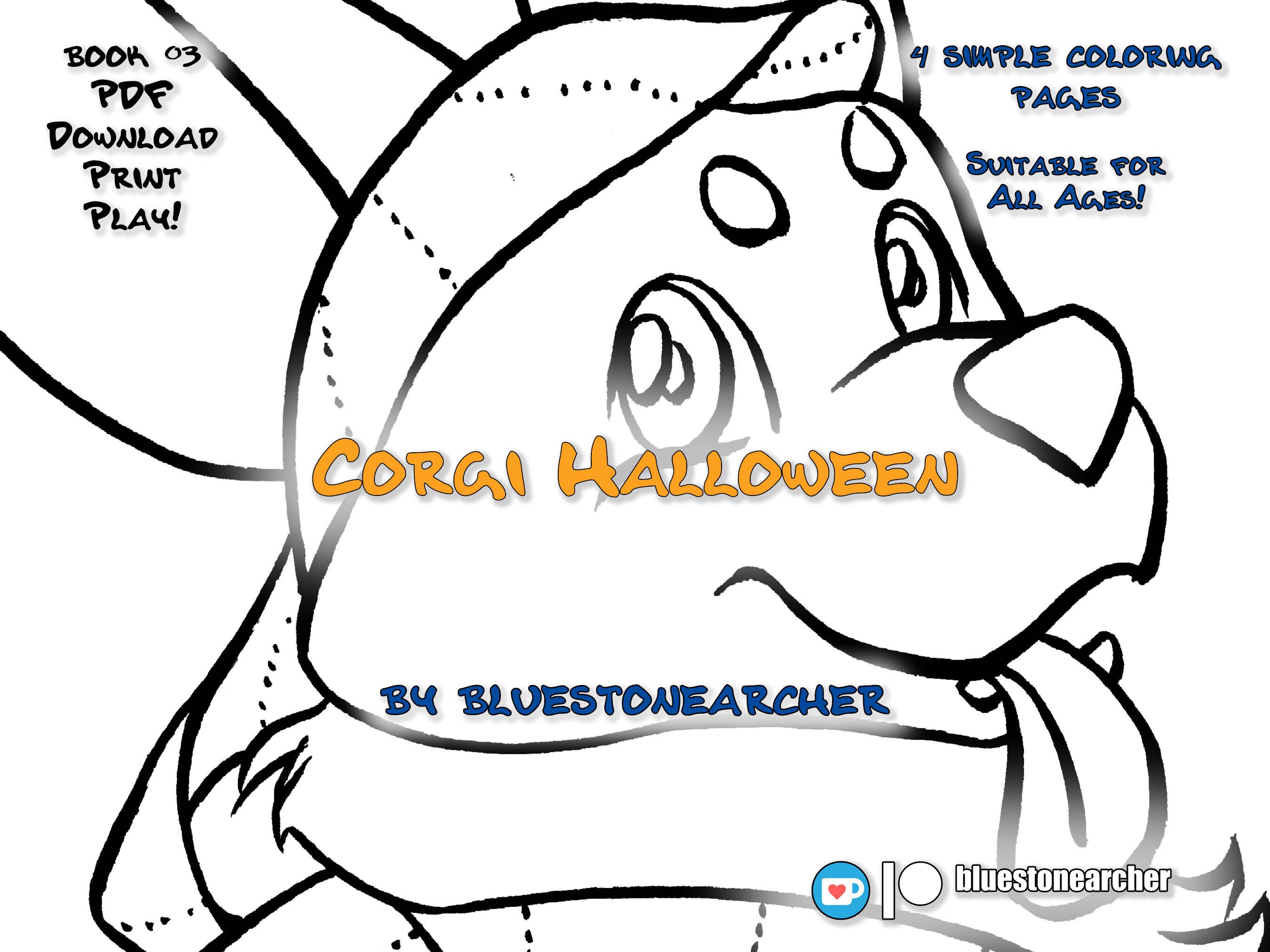 Corgi halloween coloring pages for all ages