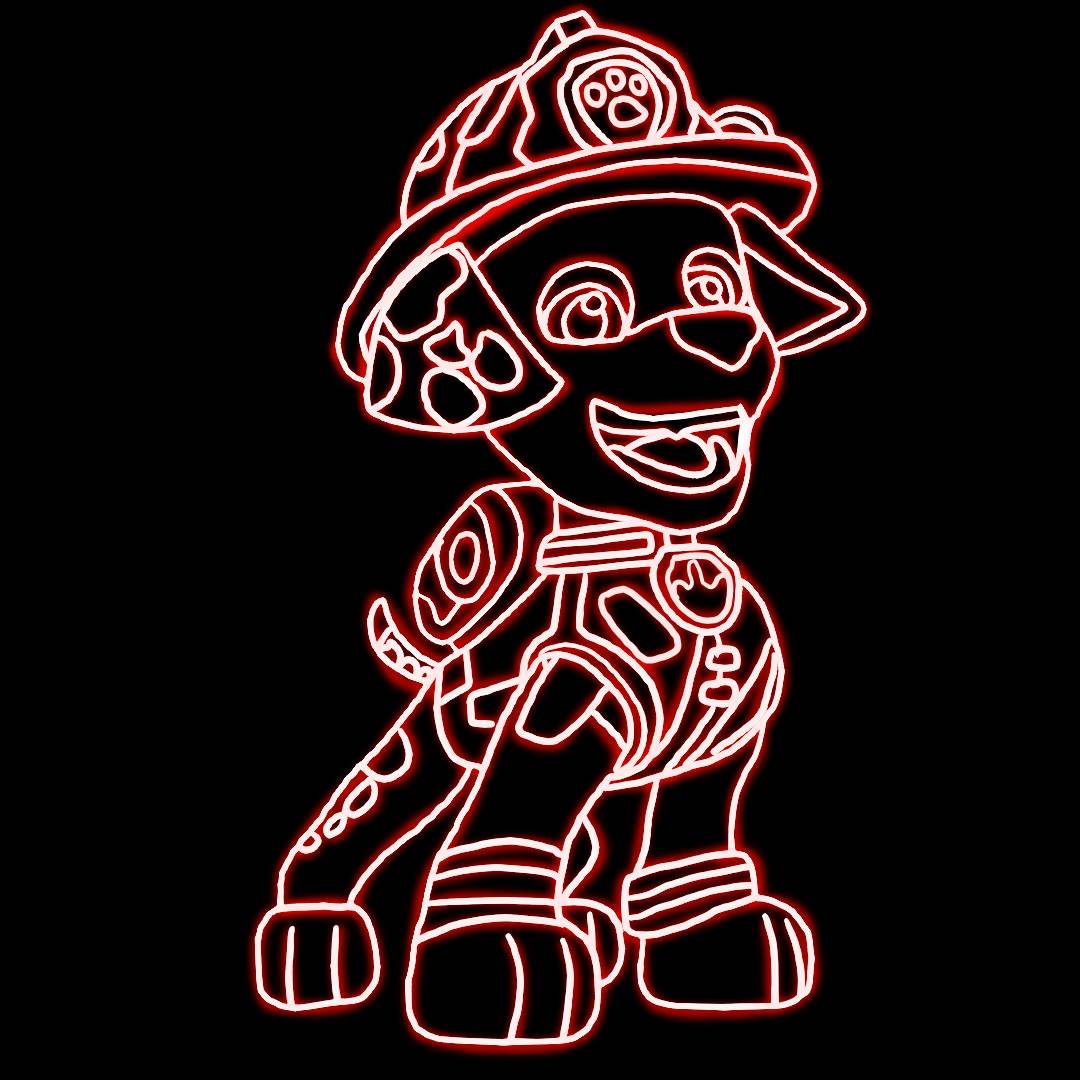 Neon pptm marshall by chasepawpatrolpup on