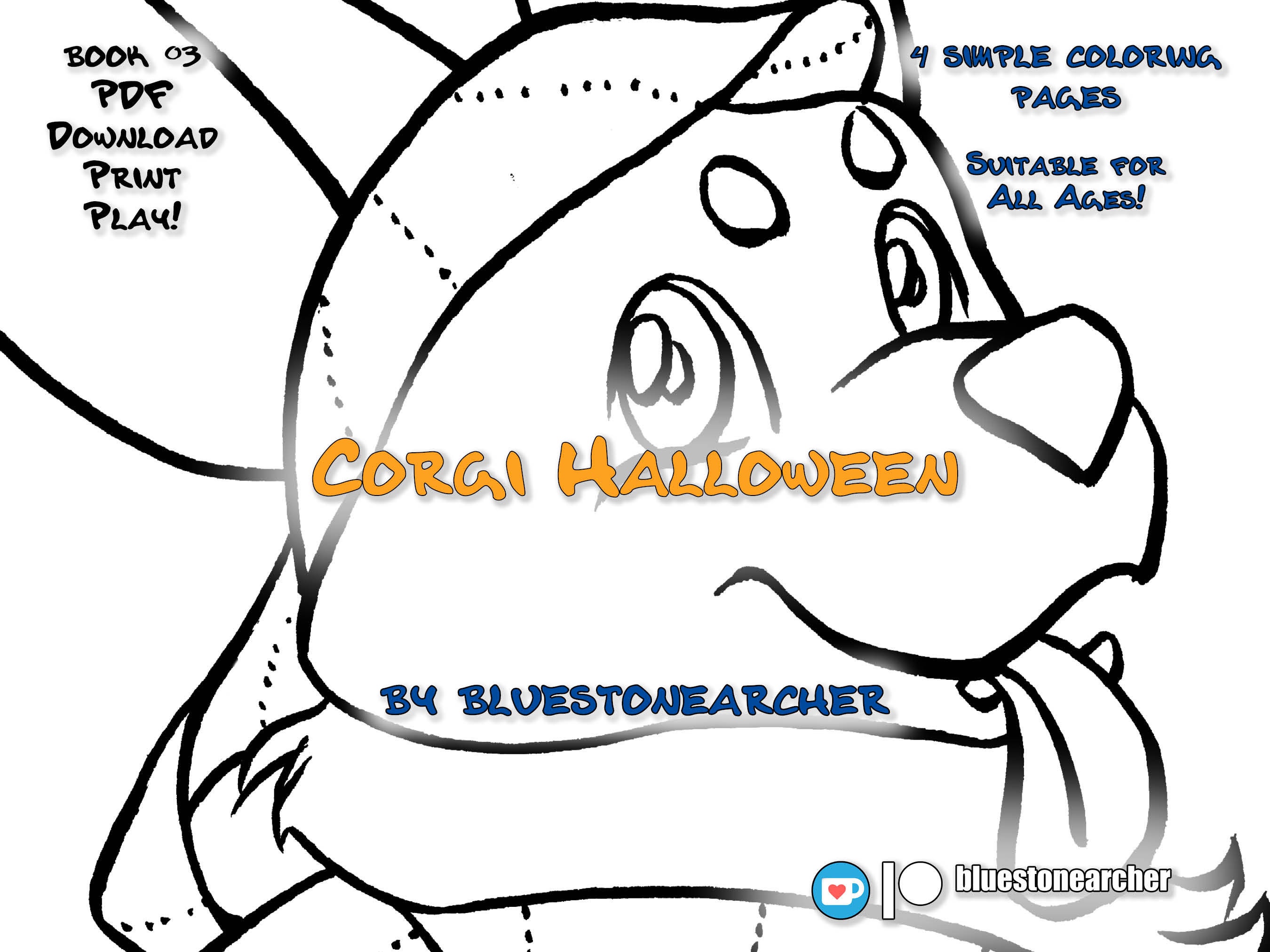 Corgi halloween coloring pages for all ages