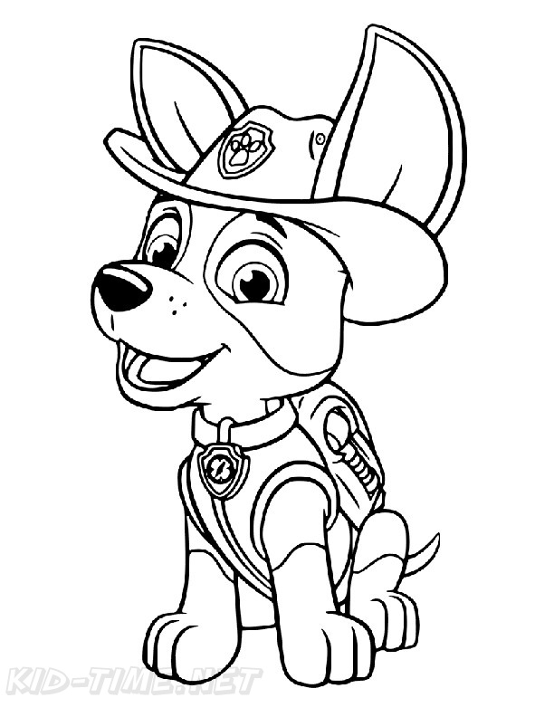 Tracker paw patrol coloring book page