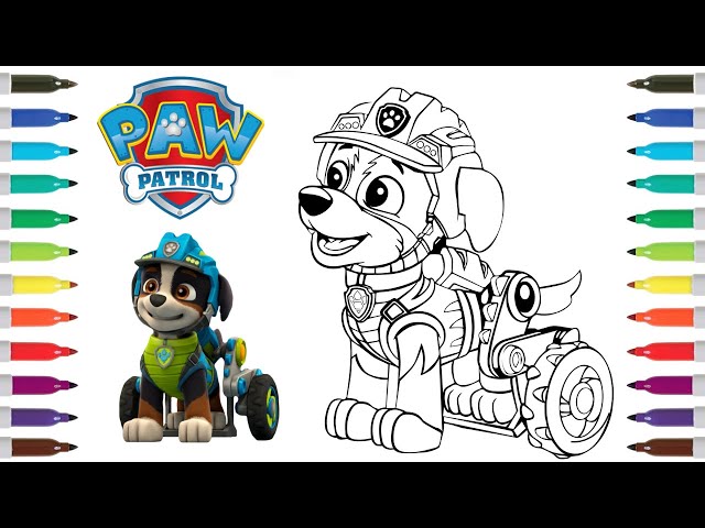Paw patrol coloring book page rex paw patrol dino rescue coloring page