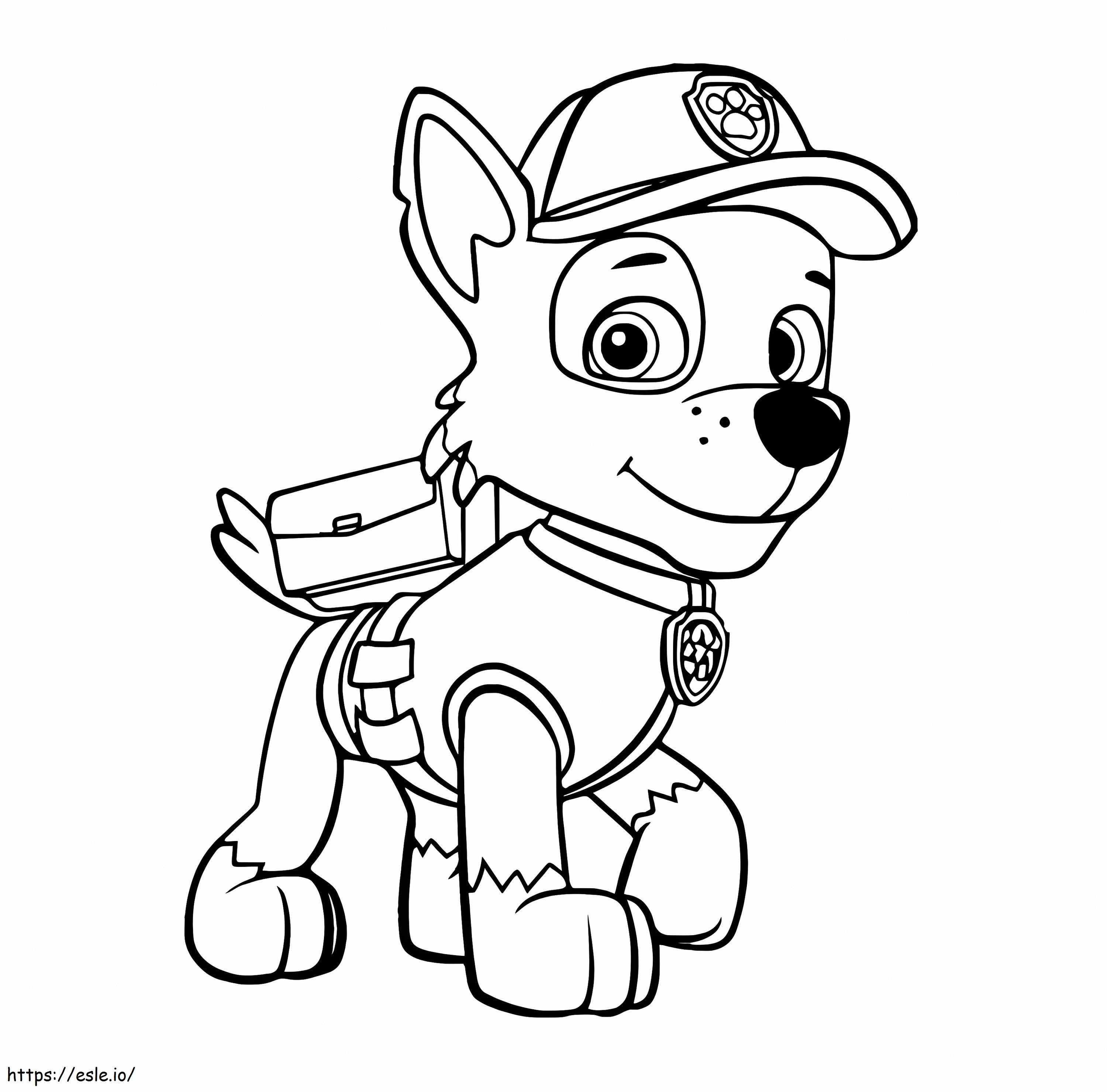Cute rocky paw patrol coloring page