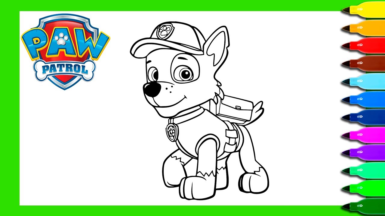 Rocky paw patrol colouring pages paw patrol coloring book rocky