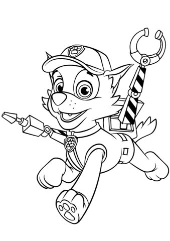 Rocky with claws coloring page from paw patrol category select from printable crafts ofâ paw patrol coloring pages paw patrol rocky paw patrol printables