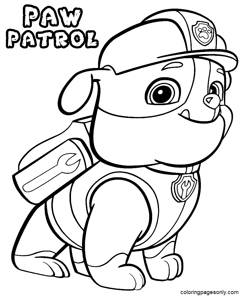 Rubble paw patrol coloring pages printable for free download