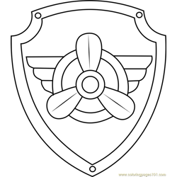 Skye badge coloring page for kids