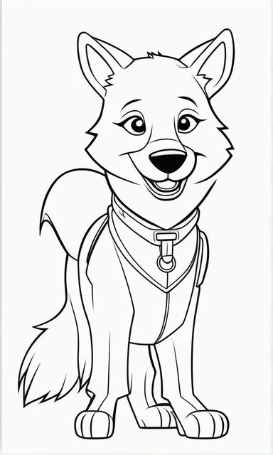 Coloring book page of paw patrol