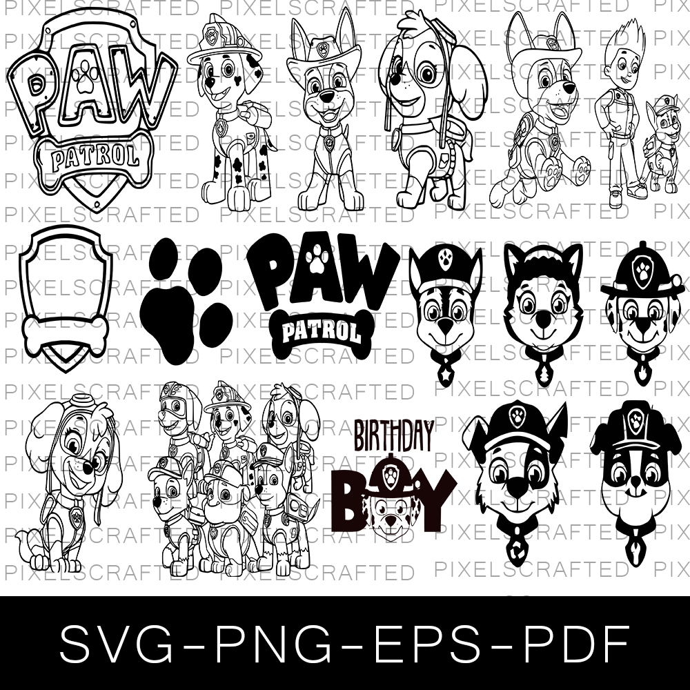 Paw patrol svg bundle paw patrol cut file paw patrol clipa