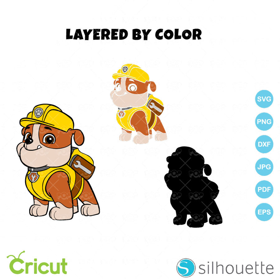 Rubble cliparts bundle paw patrol svg cut files for cricut silhouette instant download â