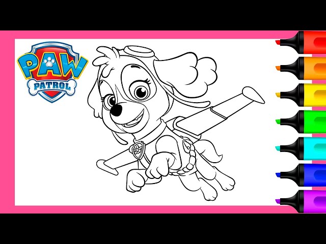 Flying skye paw patrol coloring pages paw patrol coloring pages