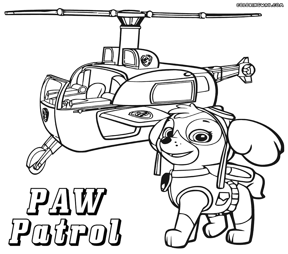 Cute paw patrol skye coloring pages free