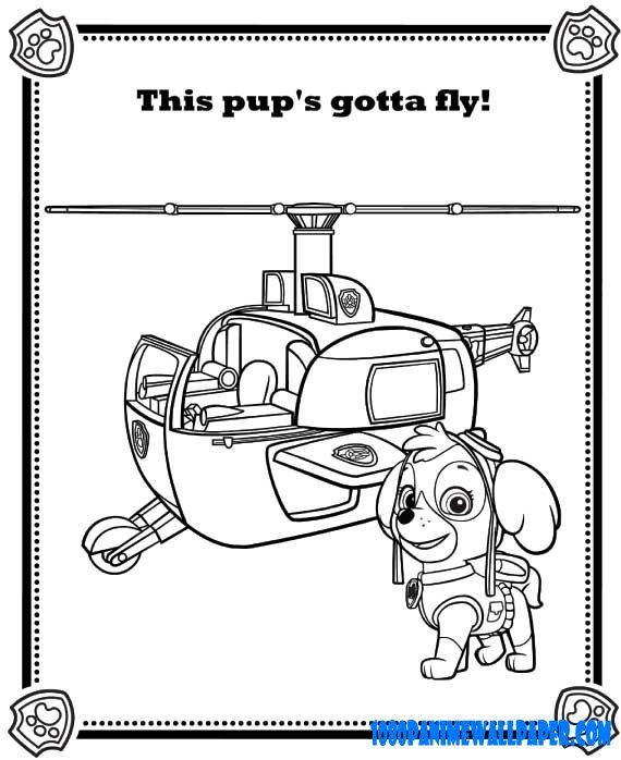 Paw patrol coloring pages skye fileskye